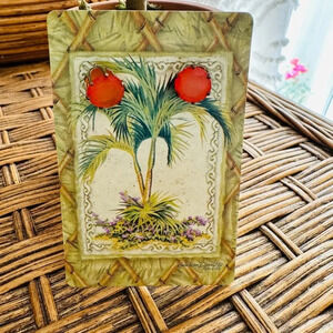 Vintage coral stud earrings beach tropical island wear